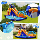 Inflatable Bouncy House with Slide and Splash Pool without Blower by LJGDeals