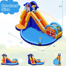 Inflatable Bouncy House with Slide and Splash Pool without Blower by LJGDeals