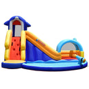 Inflatable Bouncy House with Slide and Splash Pool without Blower by LJGDeals