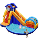 Inflatable Bouncy House with Slide and Splash Pool without Blower by LJGDeals