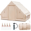Inflatable Camping Tent 2/4/6 People Glamping Tent for Family Camping with Pump-Beige by LJGDeals