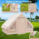 Inflatable Camping Tent 2/4/6 People Glamping Tent for Family Camping with Pump-Beige by LJGDeals