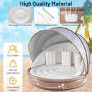 Inflatable Canopy Island Tanning Pool Lounger Float with Retractable Canopy by LJGDeals