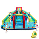 Inflatable Double Water Slide Park with Obstacle Course and 735W Blower by LJGDeals