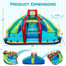 Inflatable Double Water Slide Park with 750W Blower and Obstacle Course by LJGDeals
