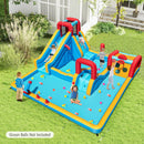 Inflatable Double Water Slide Park 9-in-1 Giant Bounce House 735W Blower Included by LJGDeals