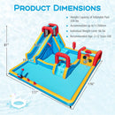 Inflatable Double Water Slide Park 9-in-1 Giant Bounce House 735W Blower Included by LJGDeals