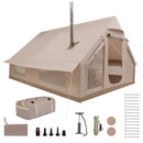 Inflatable Camping Tent 6-10 Person with Stove Jack Beige