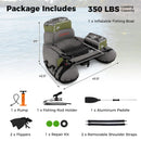 Inflatable Fishing Float Tube with Shoulder Straps and Storage for Angling by LJGDeals