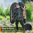Inflatable Float Tube with Fish Ruler Rod Holder and Storage Pockets-Camouflage