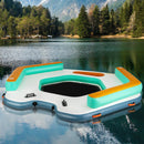 8.7 Feet Inflatable Floating Dock with Detachable Ladder and Mesh Swim Lounge by LJGDeals