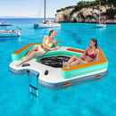 8.7 Feet Inflatable Floating Dock with Detachable Ladder and Mesh Swim Lounge by LJGDeals