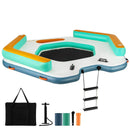 8.7 Feet Inflatable Floating Dock with Detachable Ladder and Mesh Swim Lounge by LJGDeals