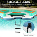 8.7 Feet Inflatable Floating Dock with Detachable Ladder and Mesh Swim Lounge by LJGDeals