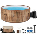 72 Inches Inflatable Hot Tub SPA with 120 Air Jets Electric Heater Pump for 4-6 Person-Coffee by LJGDeals