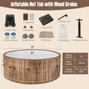 72 Inches Inflatable Hot Tub SPA with 120 Air Jets Electric Heater Pump for 4-6 Person-Coffee by LJGDeals