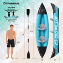 Inflatable Kayak 2 Person with Aluminum Paddles and Pump by LJGDeals