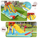 7-in-1 Inflatable Dual Slide Water Park Bounce House With 680W Blower by LJGDeals