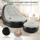 Inflatable Lounge Sofa with Ottoman Portable Air Sofa for Adults with Flocked Surface-Grey by LJGDeals