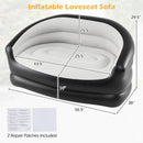 Inflatable Loveseat Couch Portable and Foldable 2-Seater Air Sofa for Adults with Flocked Surface-Grey by LJGDeals