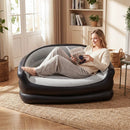 Inflatable Loveseat Couch Portable and Foldable 2-Seater Air Sofa for Adults with Flocked Surface-Grey by LJGDeals