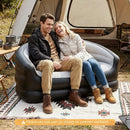 Inflatable Loveseat Couch Portable and Foldable 2-Seater Air Sofa for Adults with Flocked Surface-Grey by LJGDeals