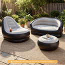 Inflatable Loveseat Couch Portable and Foldable 2-Seater Air Sofa for Adults with Flocked Surface-Grey by LJGDeals