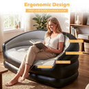 Inflatable Loveseat Couch Portable and Foldable 2-Seater Air Sofa for Adults with Flocked Surface-Grey by LJGDeals