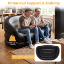 Inflatable Loveseat Couch Portable and Foldable 2-Seater Air Sofa for Adults with Flocked Surface-Grey