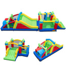 Inflatable Obstacle Course Bounce House with Dual Slides and Tunnels without Blower by LJGDeals