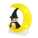 Inflatable Owl on Moon LED Lighted Halloween Decoration with Large Moon and Wizard Owl by LJGDeals