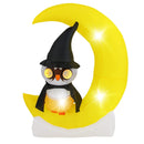 Inflatable Owl on Moon LED Lighted Halloween Decoration with Large Moon and Wizard Owl by LJGDeals