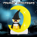 Inflatable Owl on Moon LED Lighted Halloween Decoration with Large Moon and Wizard Owl by LJGDeals