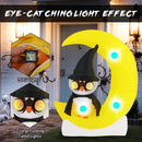 Inflatable Owl on Moon LED Lighted Halloween Decoration with Large Moon and Wizard Owl by LJGDeals