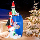 6 Feet Lighted Christmas Inflatable Penguins and Snowman with Built-in LED Lights by LJGDeals