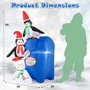 6 Feet Lighted Christmas Inflatable Penguins and Snowman with Built-in LED Lights by LJGDeals