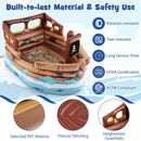 Inflatable Pirate Ship Playhouse with Built-in Motor and Inflatable Toy Sword-Brown by LJGDeals