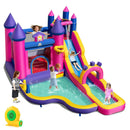 Inflatable Water Slide Princess Themed Bounce Castle with Climbing Wall 680W Blower Included by LJGDeals
