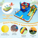 Inflatable Water Slide Park Bouncy Castle with Climbing Wall with Blower by LJGDeals