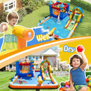 Inflatable Water Slide Park Bouncy Castle with Climbing Wall with Blower by LJGDeals