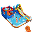 Inflatable Water Slide Park Bouncy Castle with Climbing Wall with 750W Blower by LJGDeals