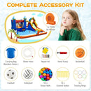 Inflatable Water Slide Park Bouncy Castle with Climbing Wall with 750W Blower by LJGDeals