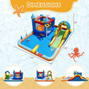 Inflatable Water Slide Park Bouncy Castle with Climbing Wall with 750W Blower by LJGDeals