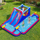 Inflatable Water Slide Park Giant Bounce House with Double Slides with 750W blower by LJGDeals