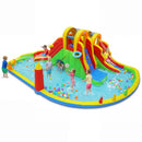 Inflatable Water Slide Park with 2 Long Slides and Climbing Walls for Yard Party by LJGDeals