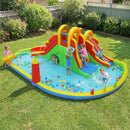 Inflatable Water Slide Park with 2 Long Slides and Climbing Walls for Yard Party by LJGDeals