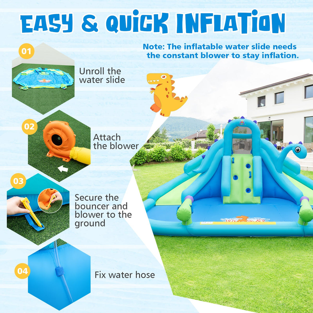 Inflatable Water Slide with Dual Slides and Large Splash Pool (Without Blower), photo 8 of 8
