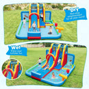 Inflatable Water Slide Water Park with Long Slide and Splash Pools and Ball Pit with 735W Blower by LJGDeals