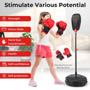 Inflation-Free Boxing set with Punching Bag and Boxing Gloves Quick Rebound Design for 5+ Years Old Kids by LJGDeals
