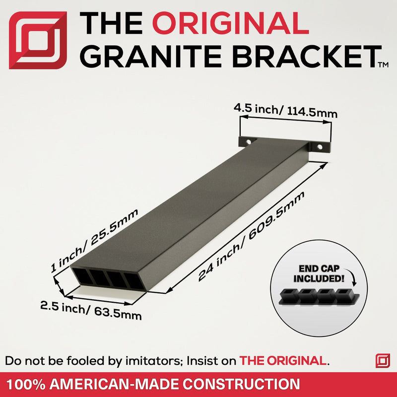 Industrial 1 inch Hidden Island Support Bracket (Due to high demand please allow 3-5 business days to ship)